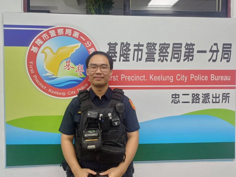 第一分局忠二路派出所警員蔡萬融。(圖/記者薛秀蓮 翻攝)