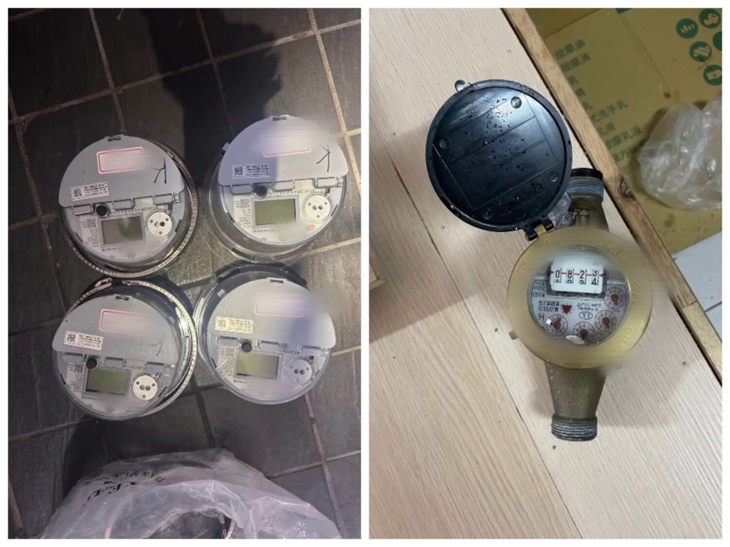 拆除之電錶、水錶。（圖／記者 趙靜姸翻攝）