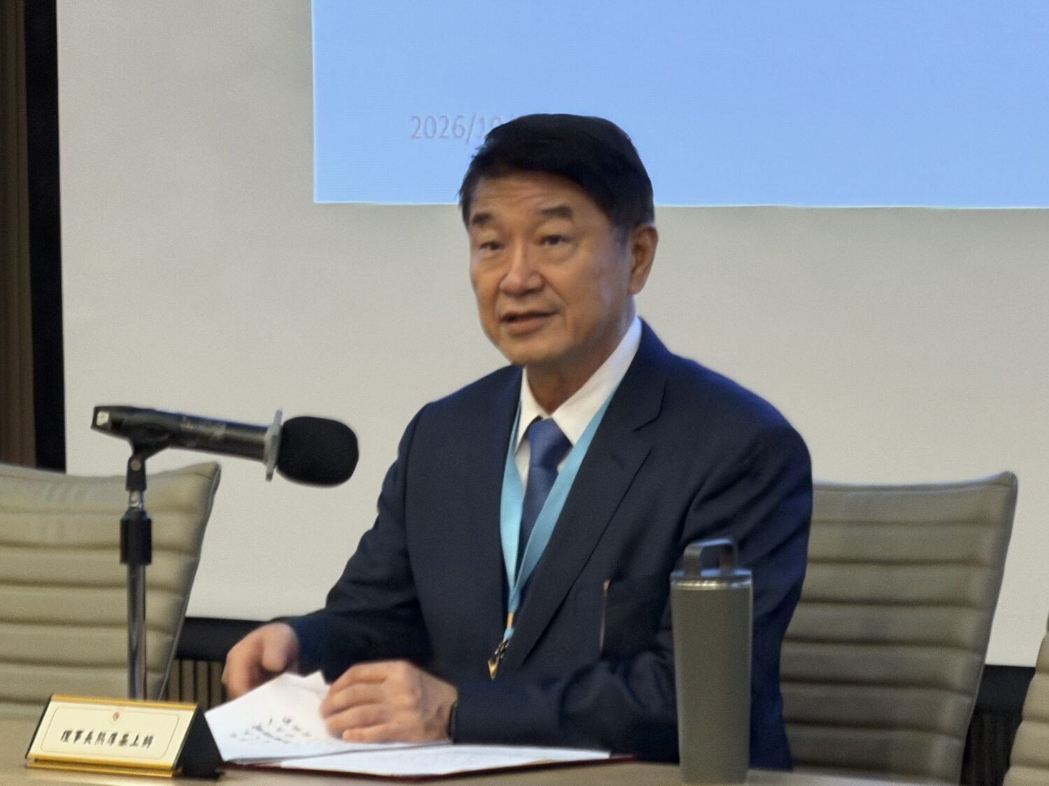 中華軍史學會理事長熊厚基上將主持「政府遷臺後國軍發展與變革」學術研討會。(圖/中華軍史學會 提供)
